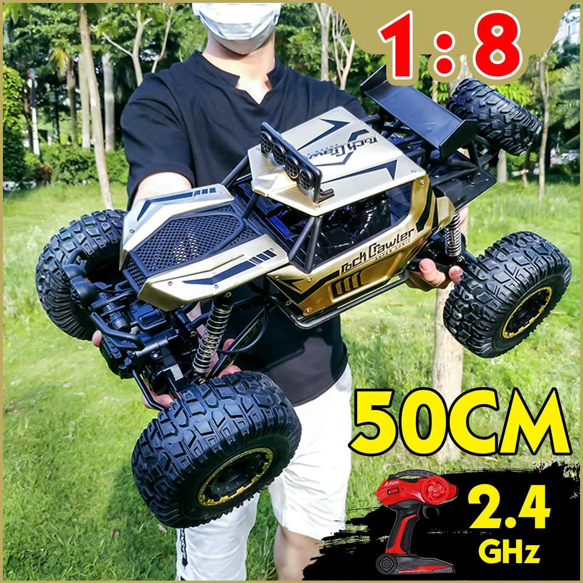 1/8 Радиоуправляемая машина 4WD с дистанционным управлением, высокоскоростная альпинистская машина 2,4 ГГц, радиоуправляемые игрушки, гусеничный грузовик, автомобиль Bigfoot, внедорожные Игрушки для мальчиков, детский подарок