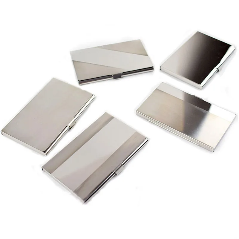 Card Wallet Case Business-Id Credit Aluminium Luxury Cover Unisex Silver 7-Styles Hot-Sale