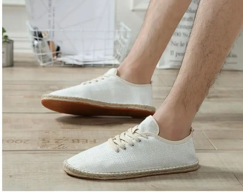 New men canvas casual shoes comfortable breathable loafers male shoes fashion solid black white non-slip men shoes U4-57