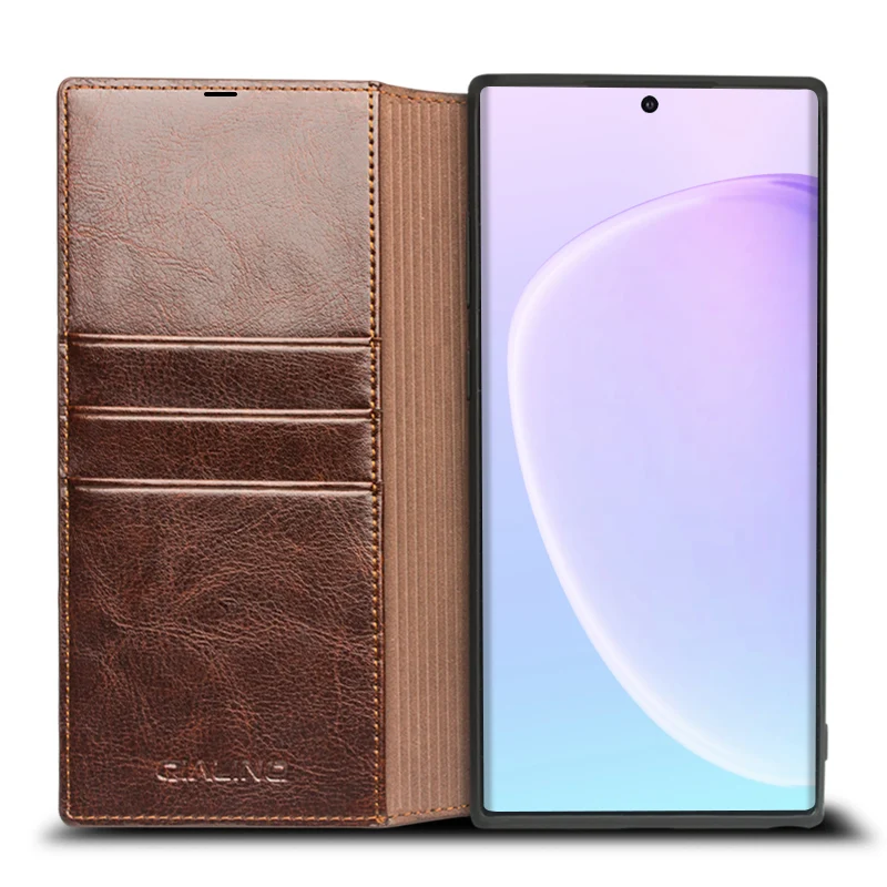 Роскошный чехол-кошелек в стиле ретро для samsung Galaxy Note 10+ 5G из натуральной кожи с откидной крышкой и слотом для карт Galaxy S10/Plus