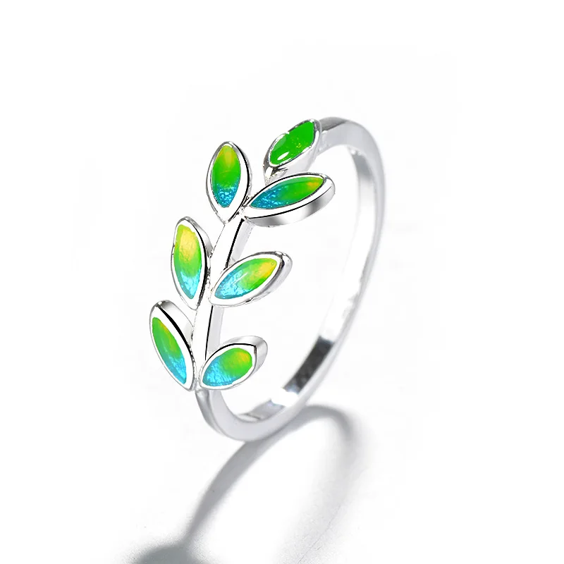 Delicate Jewelry Rings Leaves Ring Leaves Tree Simple Green Leaves