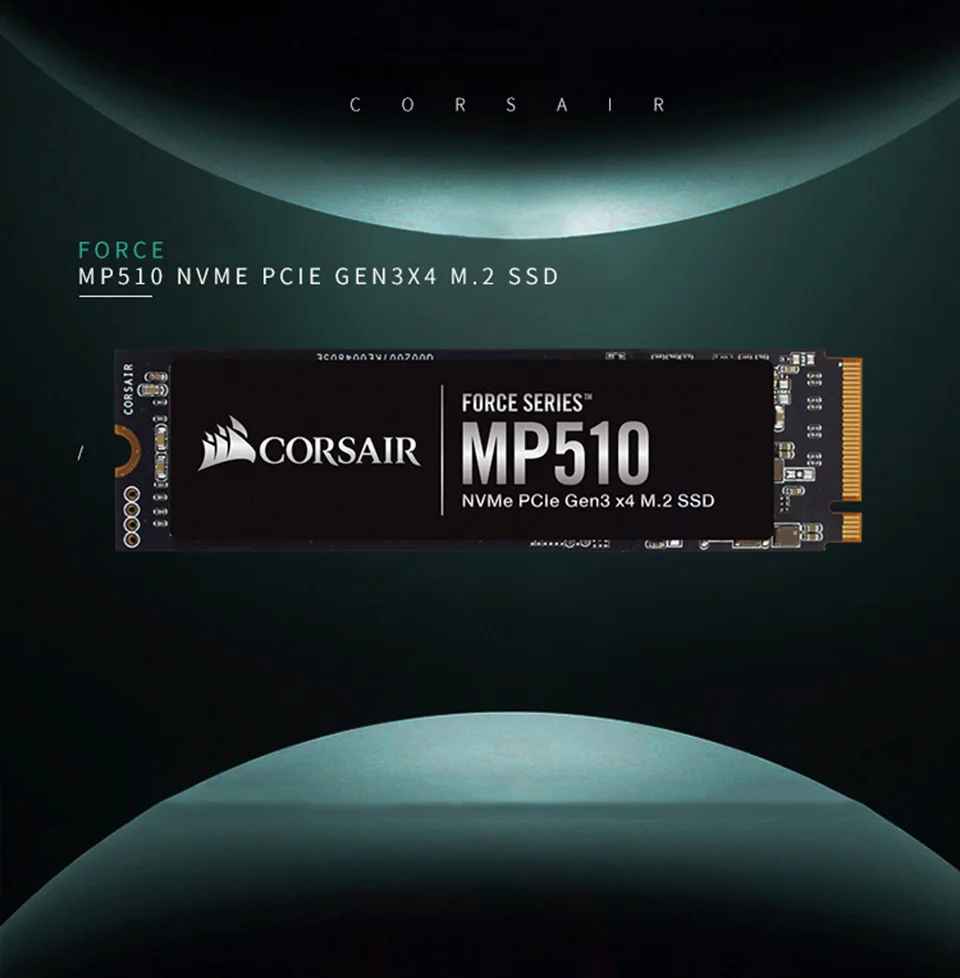 Ноутбук CORSAIR FORCE Series MP510 SSD 240 ГБ NVMe PCIe Gen3 x4 M.2 SSD 480 ГБ 960 ГБ 1920 Гб Твердотельный накопитель 3000 МБ/с./с m.2 2280