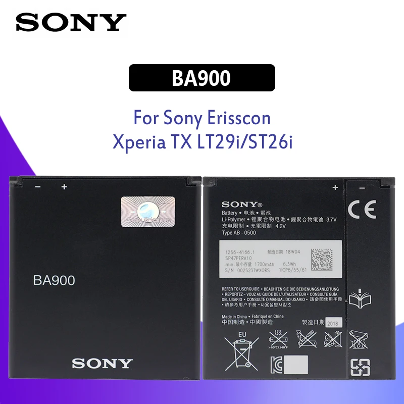 Sony аккумулятор для телефона для sony Xperia E1 S36H ST26I AB-0500 GX TX LT29i SO-04D C1904 C2105 BA900 1700 мА/ч, в розницу посылка