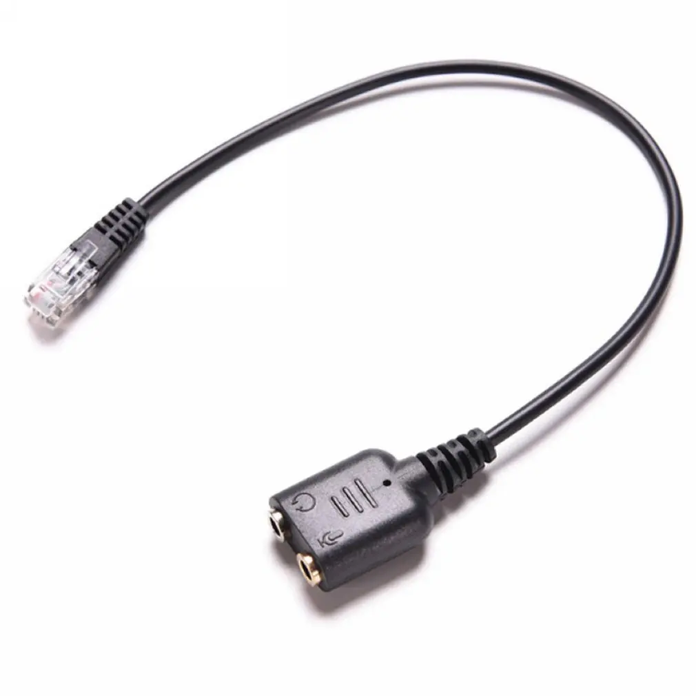 

8in 2/3.5mm Jacks to RJ9/RJ10 PC Mic/Headset to Office Phone Adapter Cable