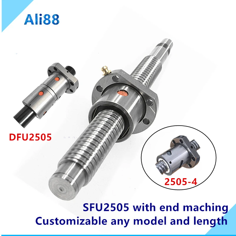 25 мм шариковый винт sfu2505 1700 400 450 500 600 650 700 900 1000 1200 1500 RM2505 с ЧПУ|Линейные