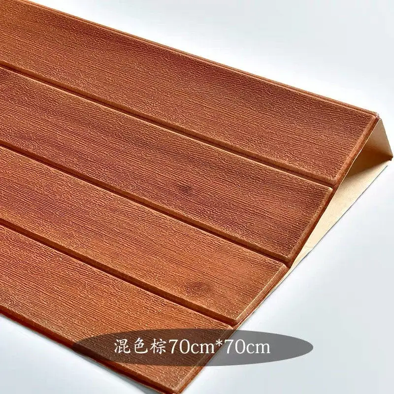 Самоклеющиеся 3D деревянные обои для гостиной ТВ фон настенная юбка пена обои спальня домашний Декор 3D наклейки на стену - Цвет: Self adhesive