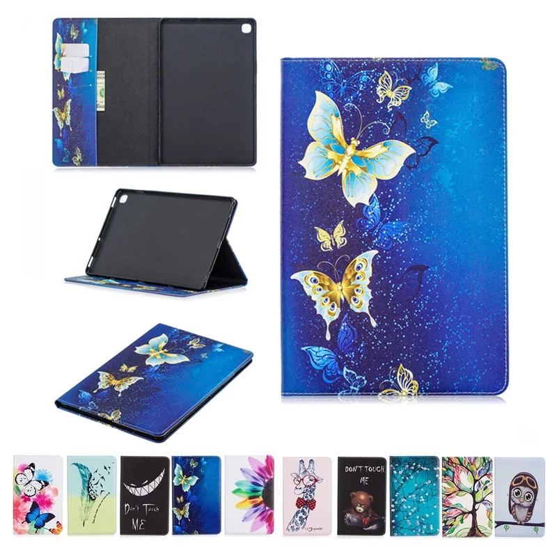 random color Умный чехол из искусственной кожи с принтом для samsung Tab A 10,1 чехол для планшета Funda для Galaxy Tab A 10,1 SM-T510 SM-T515+ ручка - Цвет: random color