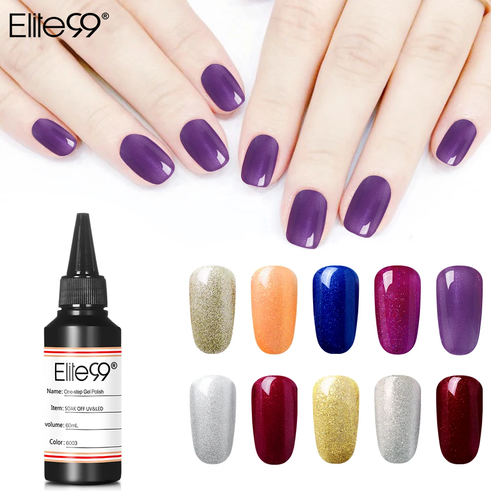 Elite99 60ml One Step UV Gel Polish 3 In 1 Nail Art Color Varnish No Need Top Base Coat Soak Off Hybrid Gellak | Красота и здоровье
