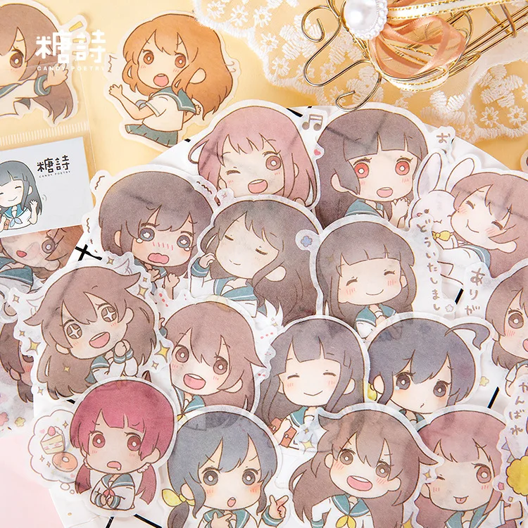 20 sets/lot Kawaii Stationery Stickers 1908 girl series Decorative Mobile Stickers Scrapbooking DIY Craft Sticker