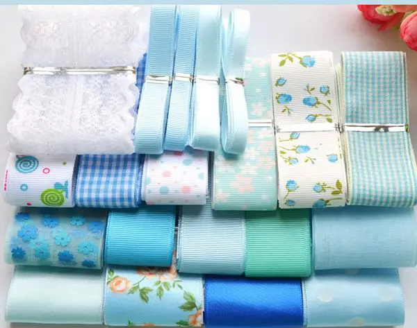 12 Набор лент для смешивания Diy девочка ребенок цвет розовый синий аксессуары для волос материал аксессуары набор для Diy лента для банта на волосы - Цвет: 12