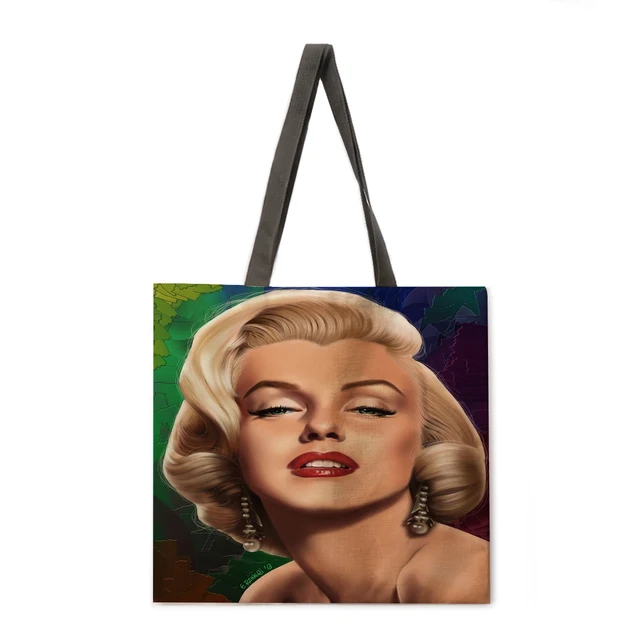 Ladies leisure handbag Monroe oil painting print handbag Ladies shoulder bag Outdoor beach bag Foldable shopping bag 6