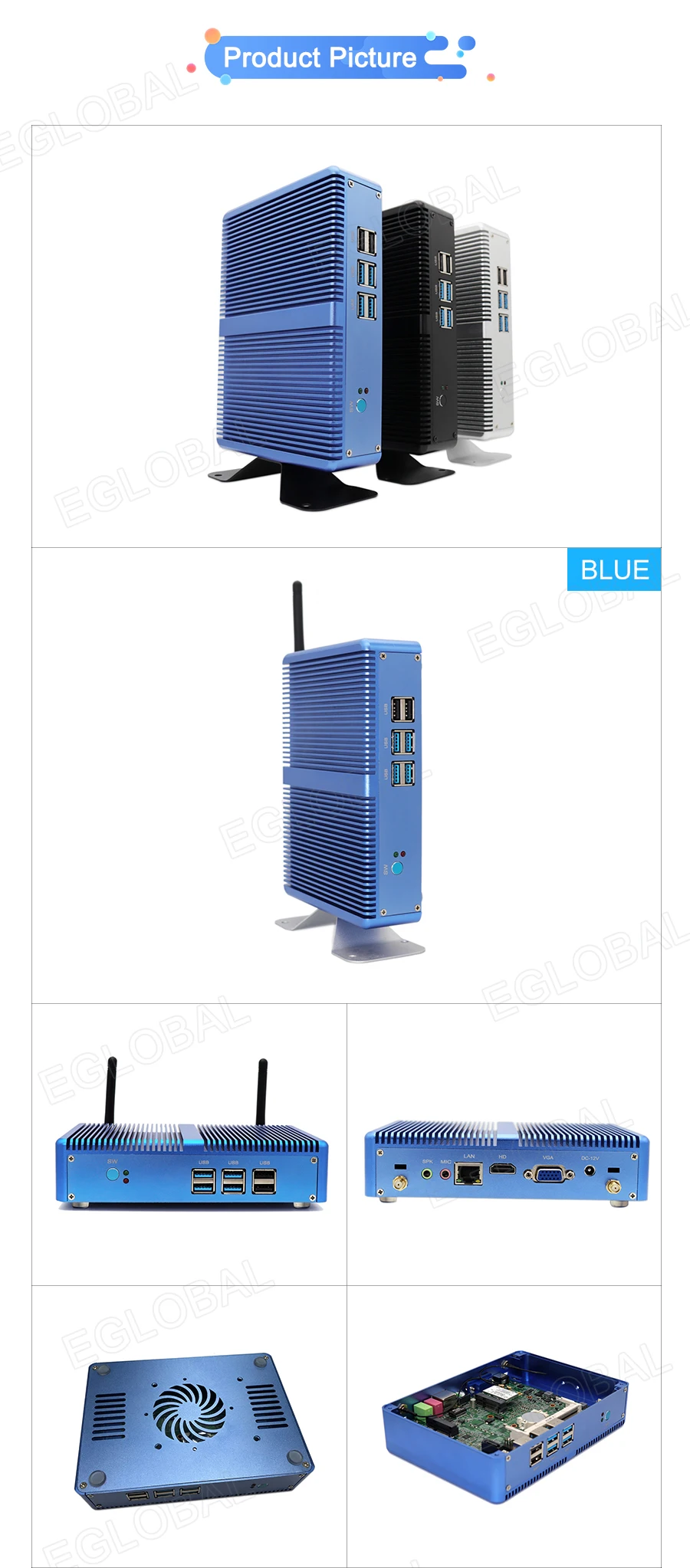 4K HTPC DDR3L безвентиляторный настольный компьютер intel skybay core i3 i5 i7 дешевая цена Win10 Linux мини ПК HDMI VGA 300M WiFi 6* USB