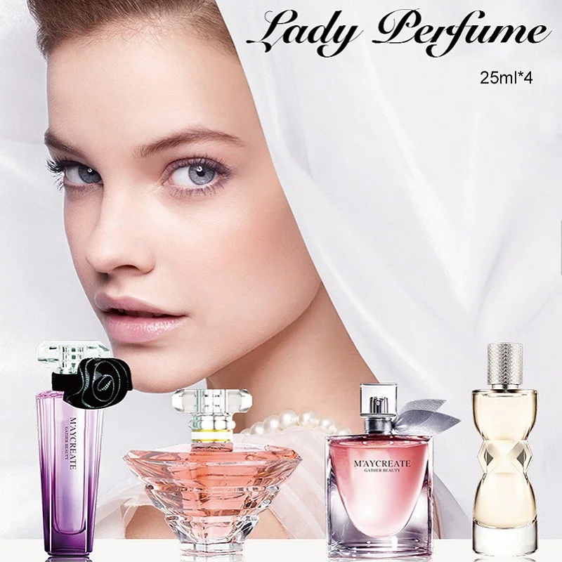 

MayCreate 4pcs Women Perfumed Atomizer Original Perfumes Lady Flower Fruit Feminino Antiperspirant For Girls Parfum Fragrance