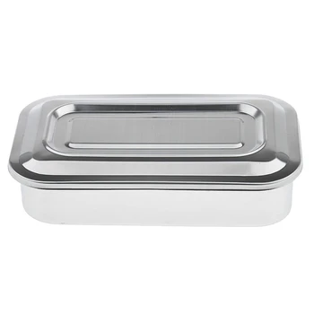 

Stainless Steel Container Organizer Box Instrument Tray To Storage Box With Lid Tools Cans - 8 Inch No hole