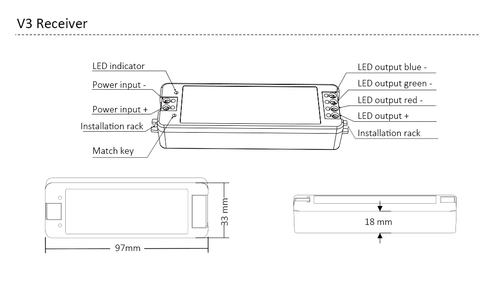 remoto sem fio, 2.4 ghz e wi-fi, 12v e 24v, 12a