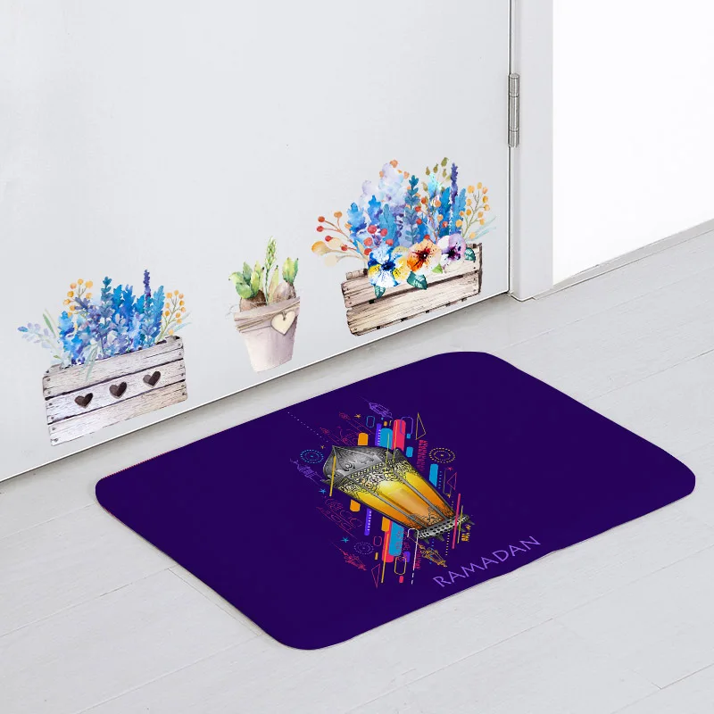 Рамадан последний 3D коврик для пола Ближний Восток ислам Eid Mubarak Луна декоративный фонарь фланелевые коврики губчатый коврик