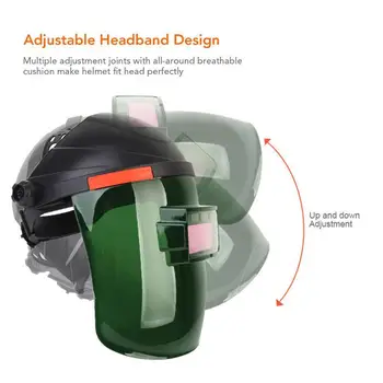 

1pcs Auto-Darkening Welding Helmet Mask Welder Grinding Solar Powered Green