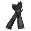 Winter ladies long arm sleeve gloves fashion 2022 new style sheepskin leather winter gloves warm and thick black driving high-en ► Photo 2/6