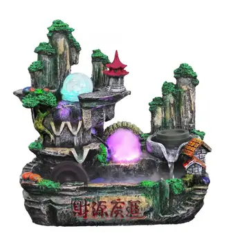 

2566# Rockery Fountain Simulation Resin Rockery Waterscape Water Fountain Home Office Desktop Spray Humid Home Decoration