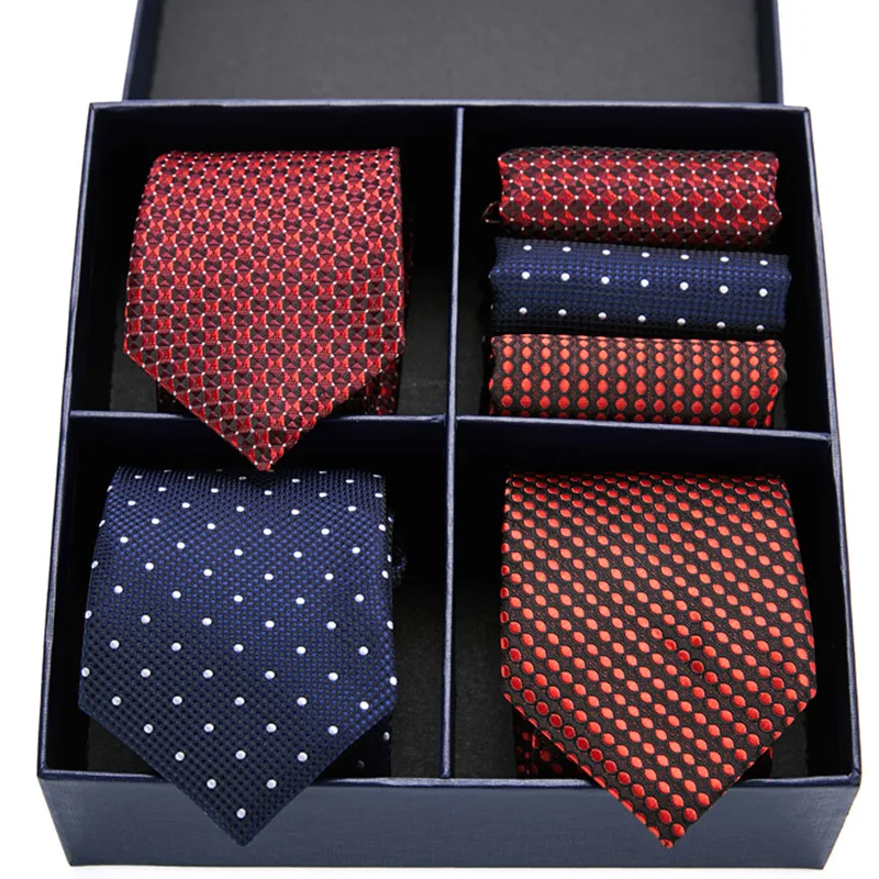 

Classic design Dot Paisley tie set silk tie men 7.5 cm 3colors red dark-red navy tie gift box set men tie & handkerchief GL-22