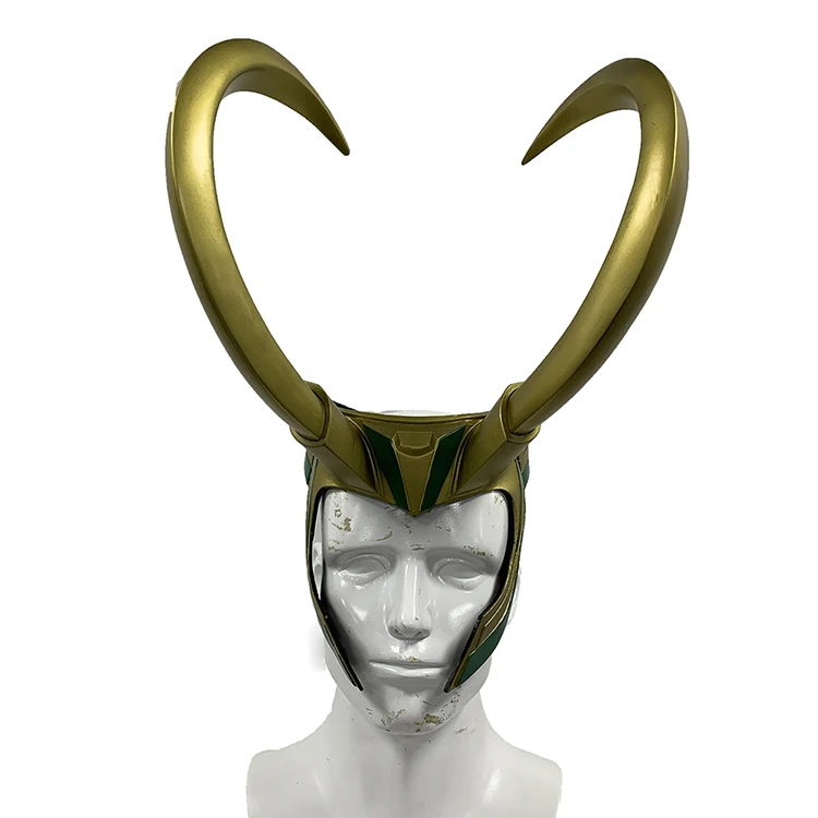 Loki шлем ПВХ маска Marvel ТОР супергерой косплей аксессуар Хэллоуин Делюкс Половина