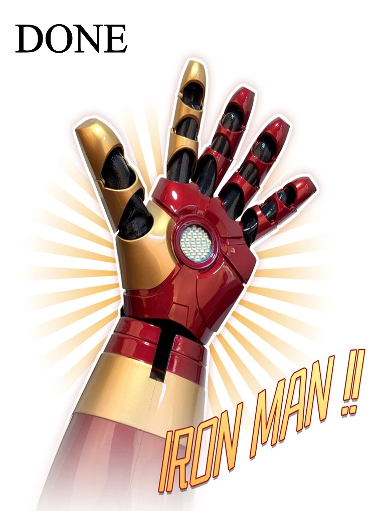 iron man 1:1 armor wearable arm helmet mk42 gloves high quality touch electric open
