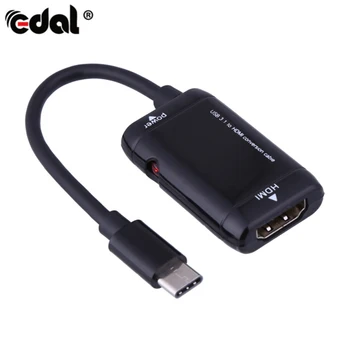 

EDAL USB3.1 TYPE-C To HDMI Adapter Cable 1080P HDMI Male To Female HDMI Converter for MHL Function phones S