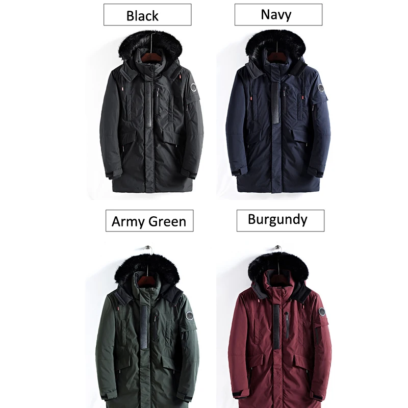 Winter Jacket Men Long Fur Collar Hooded Parka Thick Warm Army Military Tactical Windproof Outerwear Clothes