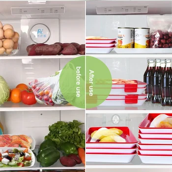 

Large Food Preservation Tray Vacuum Freshness Storage Box Plastic Tray Hotel Kitchen Convenient Square Round Storage Box