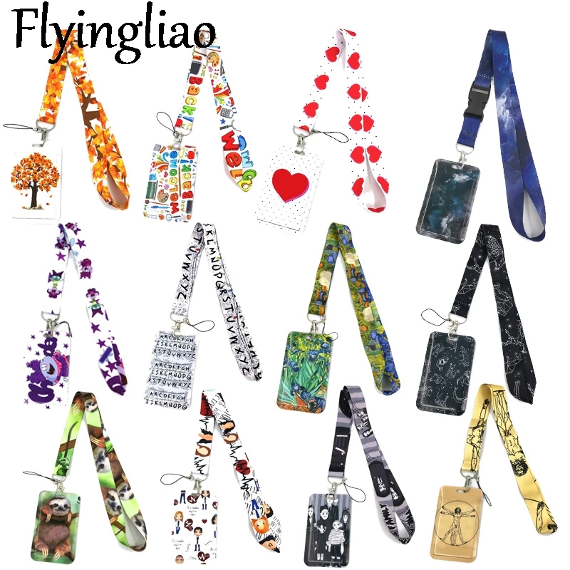 Lanyards Credit Card ID Holder Bag Student Women Travel Card Cover Badge Cars Keychain Decorations kid