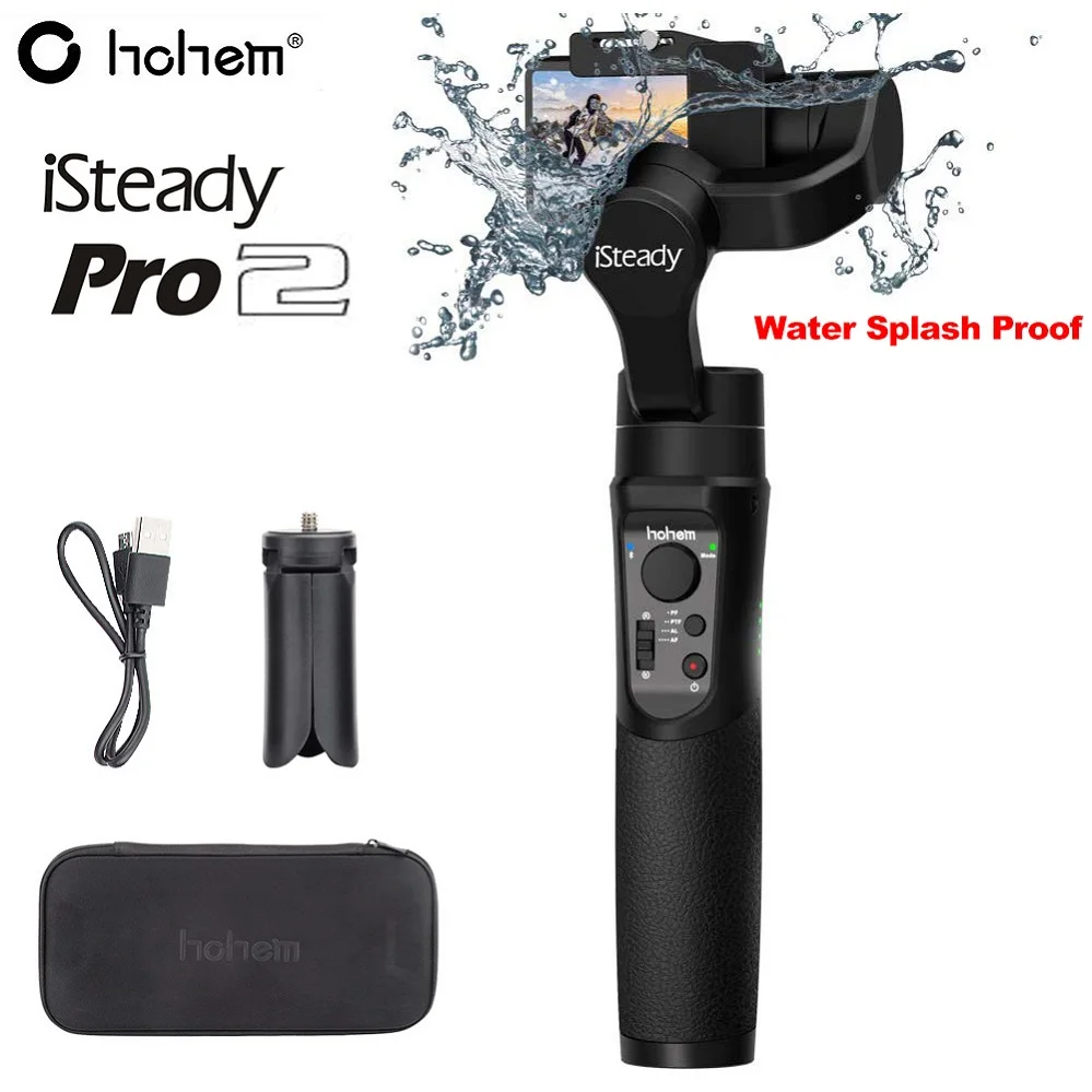 Hohem iSteady Pro 2 3-осевой ручной подвесной защита от брызг, а также с сумочкой для DJI Osmo Экшн камера Gopro Hero 7/6/5/4 SJCAM YI экшн-камер - Цвет: iSteady Pro 2