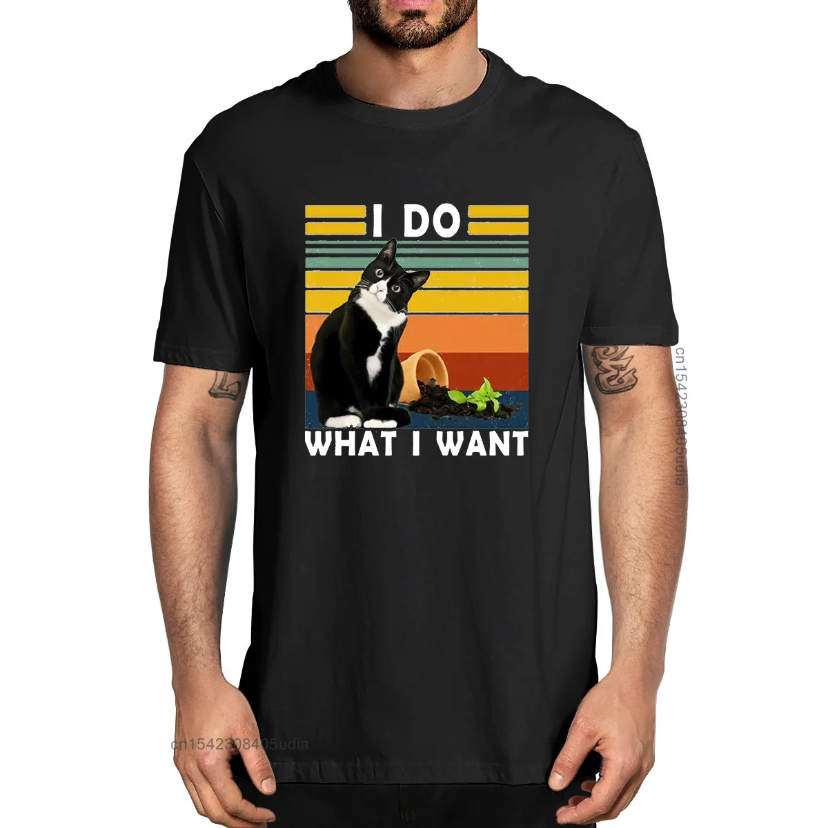 

Unisex 100% Cotton I Do What I Want Funny Cat Lover Men's Designer Shirt Funny T-Shirts Humor Streetwear Women Tee