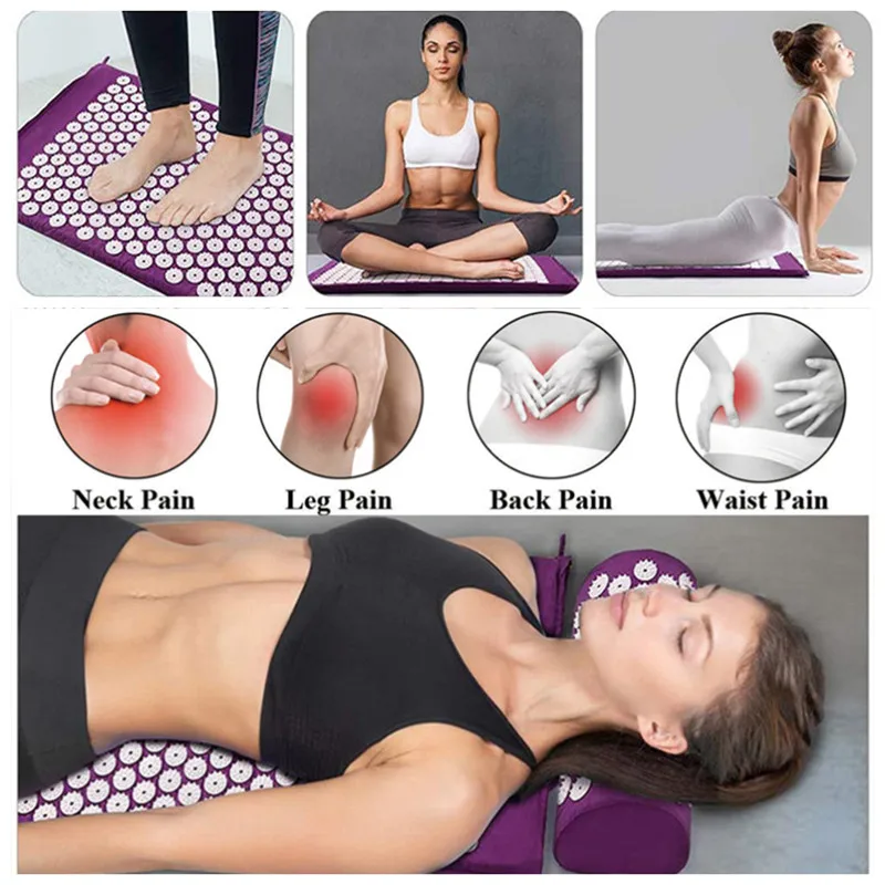 Подушка Массажер Массажный коврик для йоги Акупрессура снять стресс задняя