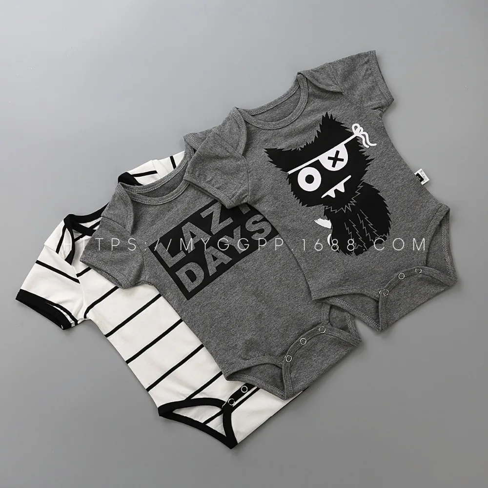 summer short sleeved cotton newborn rompers baby boys girls jumpsuit (11)