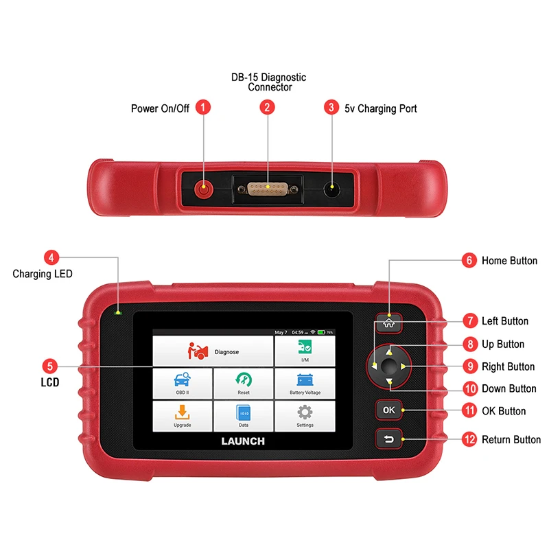 Launch X431 CRP129X OBD2 Scanner Code Reader Diagnostic Tools Engine ABS SRS AT Oil SAS EPB TPMS Reset Creader129X OBDII launch 5