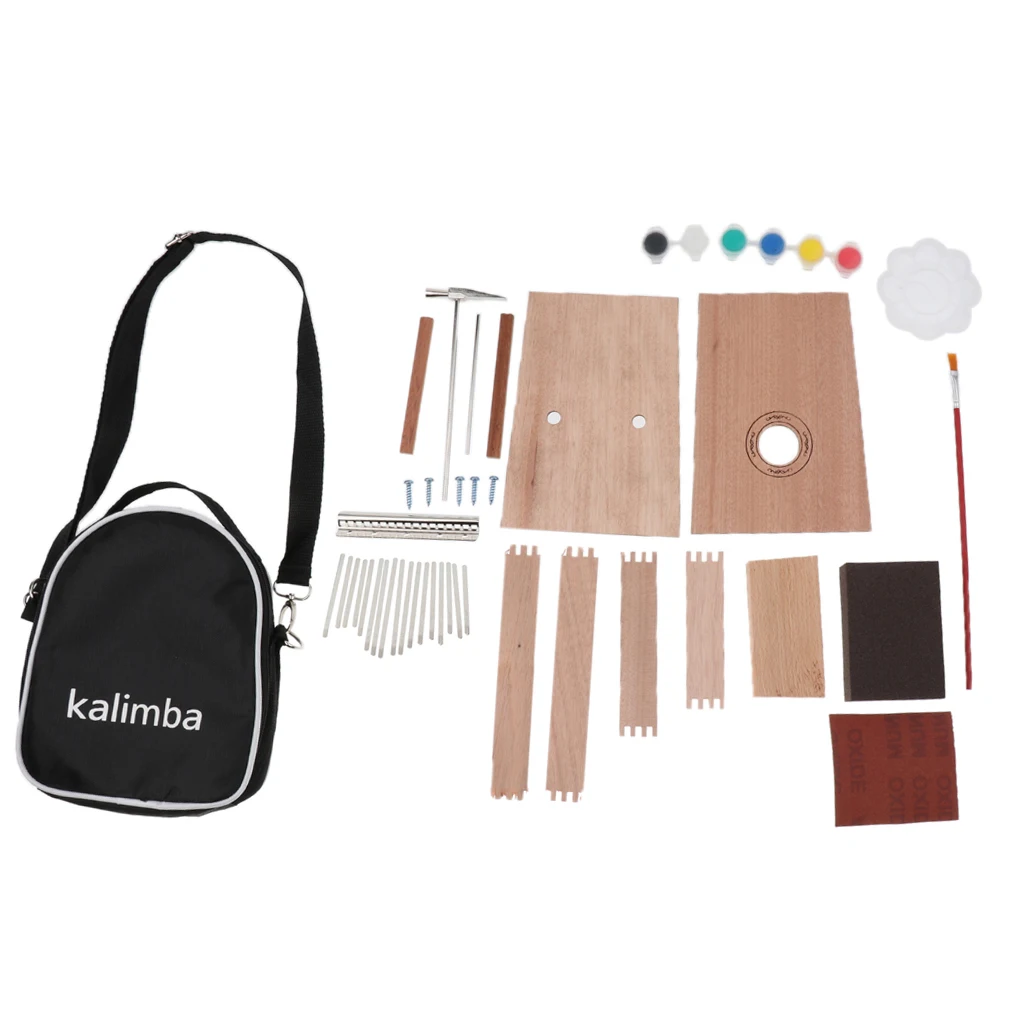 17 ключ красного дерева калимба DIY Kit большой палец пианино Mbira для детей картина ручной работы
