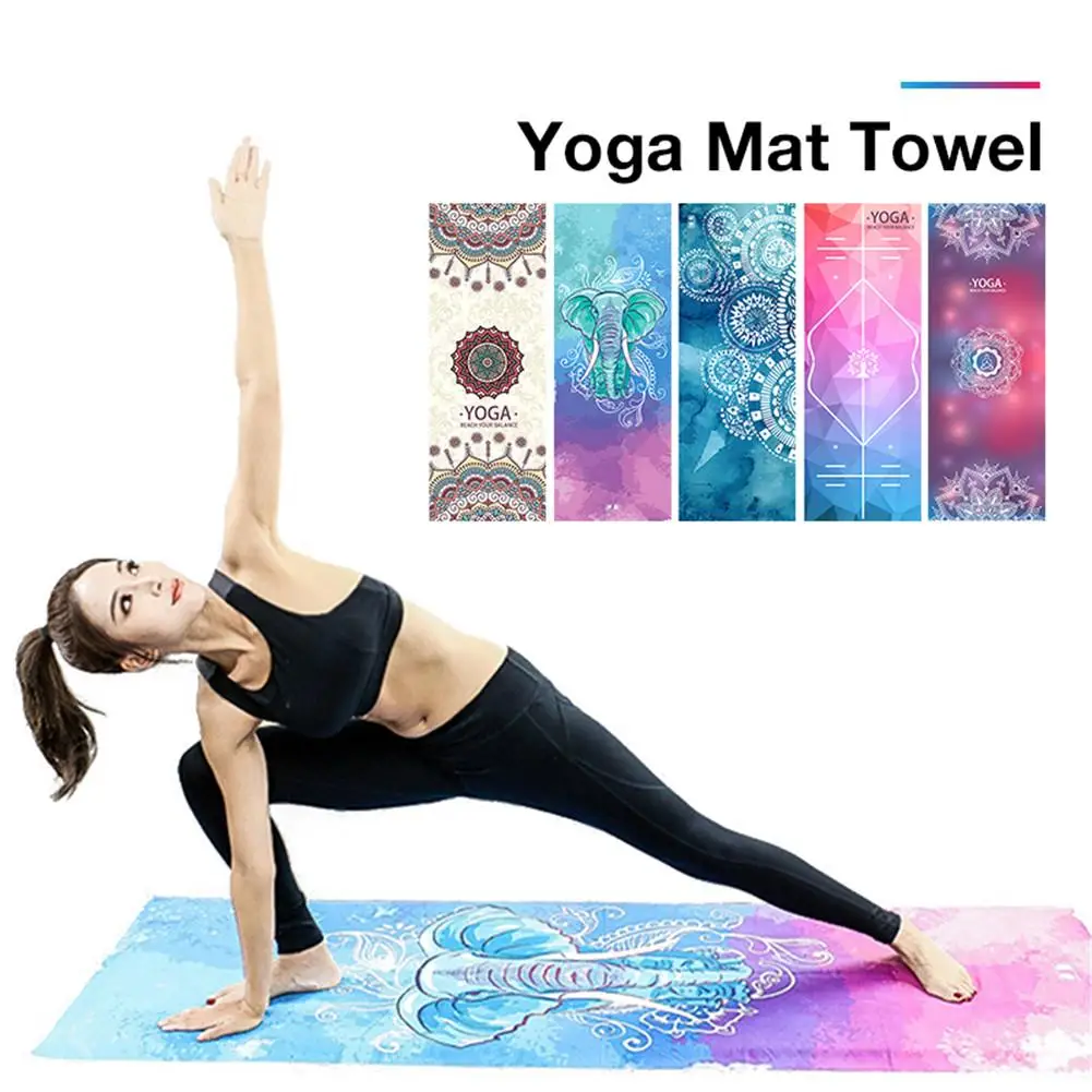 

Printed Yoga Mat Towel Microfiber AbsorbSweat Yoga Towel Silica Gel Non-slip Goodgrip Yoga Blanket Pilates Mat Cover Towel 4
