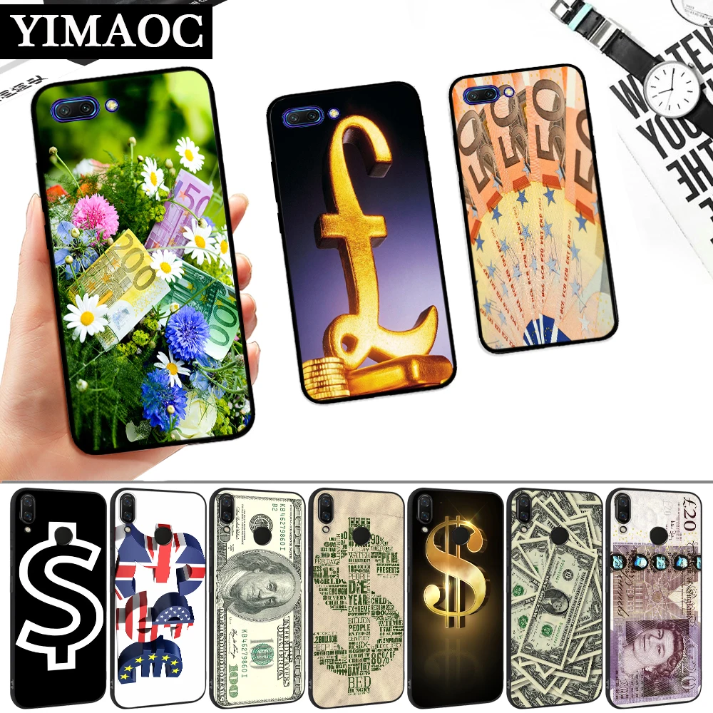 Dollar GBP euros Silicone Soft Case for Huawei Honor 6A 7A Pro 7C 8 8X 8C 9 9X Lite Note 10 20 |
