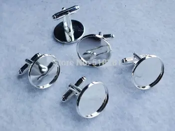 

Free Shipping !!! 300pcs/lot 16mm Silver Plated CUFF LINKS Blank Pad ~ CuffLinks ~ Findings