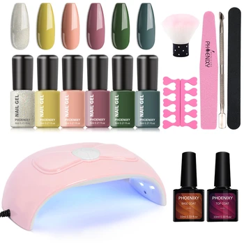 

Gel Nail Polish Set With 54W UV LED Lamp For Nail Semi Permanent Varnish Soak Off Builder Nail Manicure Set Nail Set For Nails