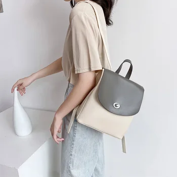 

Backpack leather 2020 new han edition fashion handbag joker backpack leather large bag