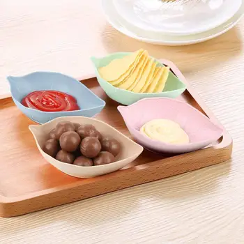 

Wheat Straw Food Rice Bowls Spoons Sets Fruit Snack Plate Seasoning Sauce Dish Cute Salt Vinegar Small Plate Kitchen Supplies