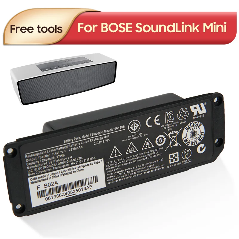 Оригинальный запасной аккумулятор 061384 063404 063287 061386 061385 для Bluetooth-динамика BOSE SoundLink Mini I 7 4v 17wh 061384 061385 061386 063404 063287 battery for bose soundlink mini i bluetooth speaker battery