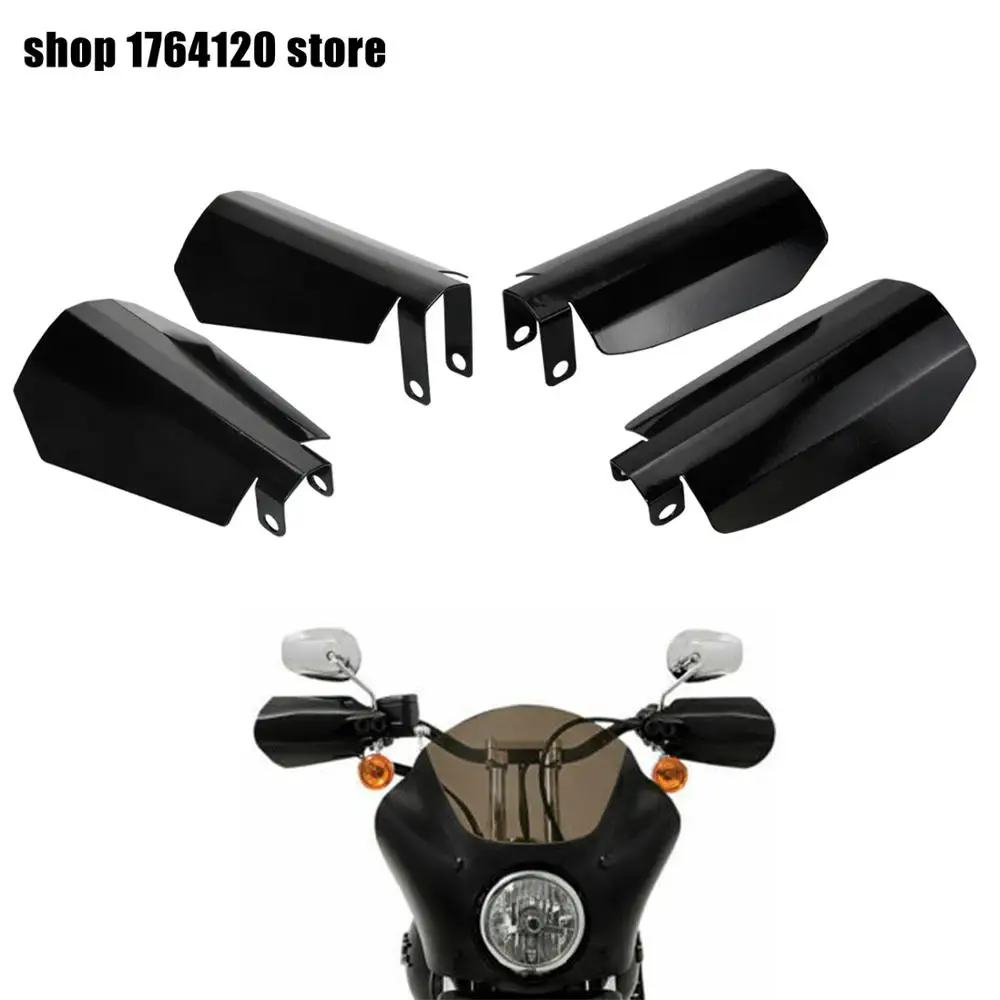 

Wind Falling Protection Handguard Cover Gloss Black Shade Hand Guard Stainless Steel For Harley Sportster XL883 1200 Dyna Bagger