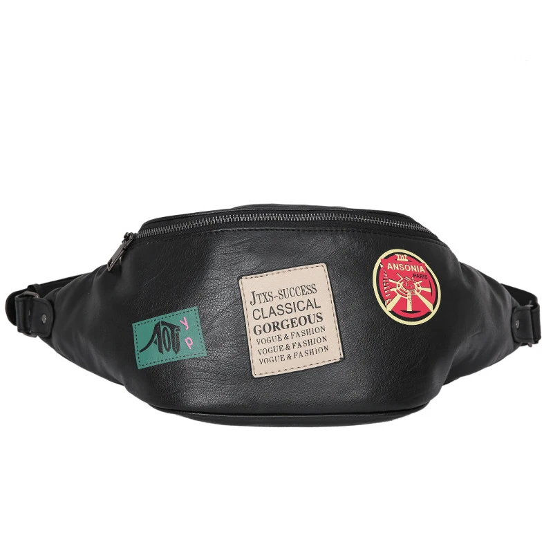 

Индивидуальные мужские Сумки из искусственной кожи, поясной кошелек с рисунком значков, рок мужская сумка через плечо, банановая Сумочка для телефона