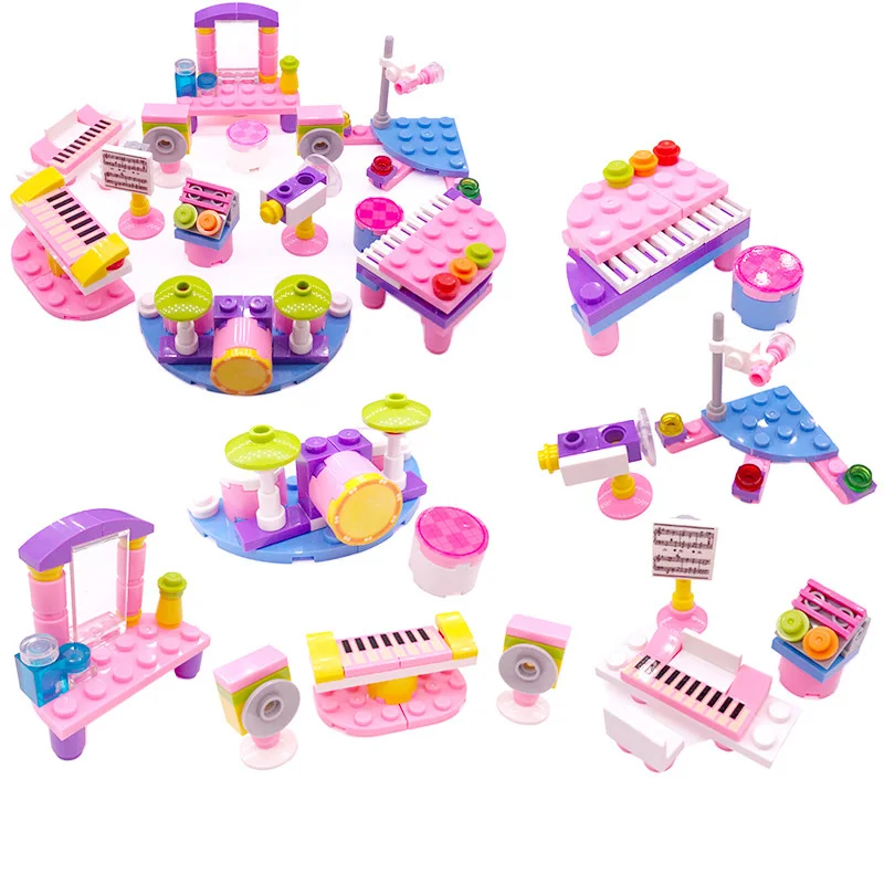 

Toys For Children Music Girls Piano Sound Model Kit Diy Educational Combination Assembled Building Blocks Bricks Kids Gift N08
