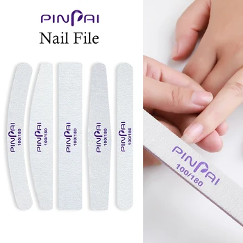 

PinPai 100/180 Grits Nail File Manicure Pedicure Buffer Block Nail Art Tips UV Gel Polish File Double Side Nail polishing Tool