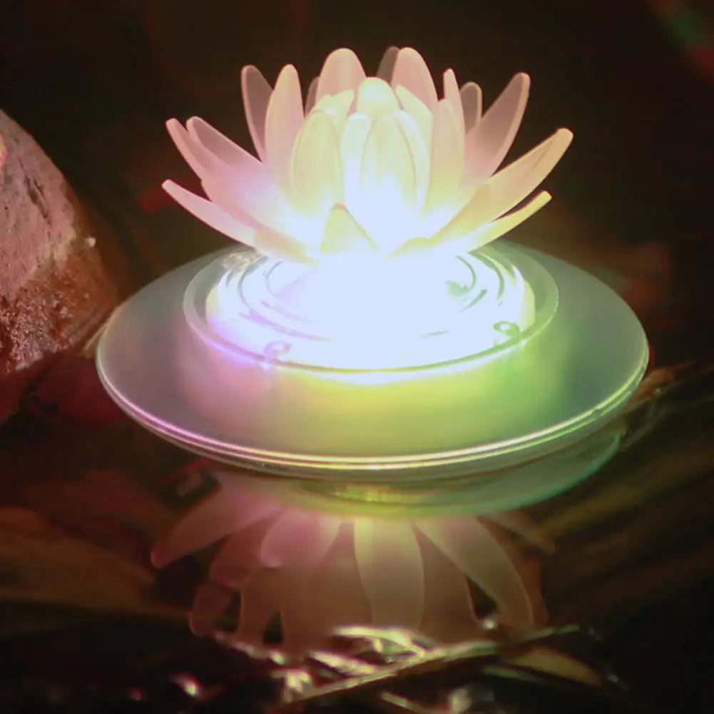 Светодиодный светильник, плавающий на солнечной батарее, RGB, меняющий цвет, в форме лотоса/лягушки, для улицы, для сада, бассейна, для воды, декоративный светильник, 0,8 Вт, плавающая лампа - Испускаемый цвет: Lotus