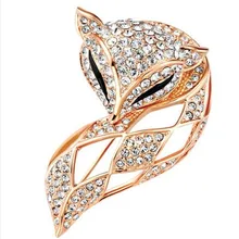 Корейский стиль, модная, Классическая, красочная, полная кристаллов, лиса, кристалл, корсаж, брошь, женский бизнес, универсальные аксессуары