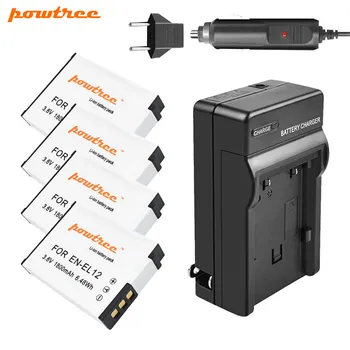 

Powtree 1800mAh EN-EL12 EN EL12 Battery + Charger for Nikon CoolPix S610 S610c S620 S630 S710 S1000pj P300 P310 P330 S6200
